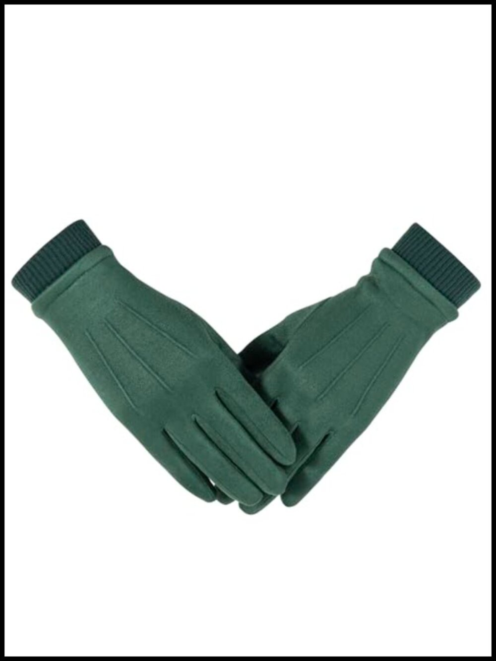 Winter Suede Gloves Women Warm Wool Lining Touchscreen Texting